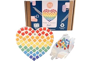 Crafty You Crafty Me - Rainbow Heart Mosaic Craft Kit Decoration, Arts and Crafts Gift Activity, Made in UK