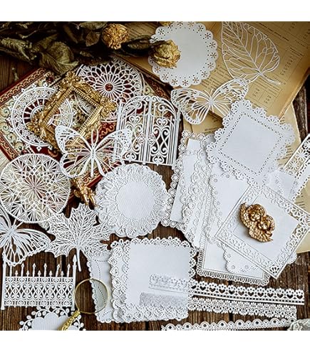 Mayplous Set Di Carta Vintage Per Scrapbooking E Album - 122 Pezzi A Tema Coffee - 3