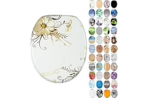 Sanilo Soft Close Toilet Seat, Wide Choice of New Toilet Seats, Stable Hinges, Easy to Mount (Flower)