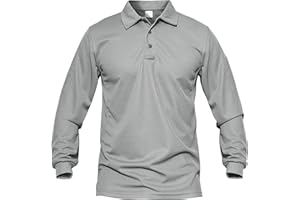 MAGCOMSEN Men's Quick Dry Long Sleeve Polo Shirts for Casual Military Golf Hiking