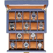 Scatola Per Orologi Di Lusso ROTHWELL - Per 8 Orologi, Vetro Vero, Cassetto Accessori, Pelle Sintetica - Foto 2
