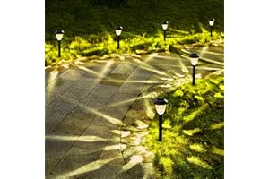 GIGALUMI 12 Stück Solarleuchten für Außen, helle Solarsolar Gartenleuchten mit großem Muster, wasserdicht Auto On/Off Solarleuchten für Außen Garten Gehweg Auffahrt Rasen Weg（Warmweiß）