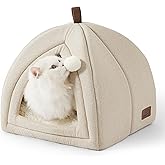 Bedsure Katzenhöhlen-Bett mit herausnehmbarem waschbarem Kissen, 40x40cm | Katzenzelt Betthaus mit Sherpa Katzenkissen Faltba