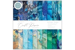 Craft Consortium Double-Sided Paper Pad 6"X6" 40/Pkg-Ink Drops - Ocean, 20 Designs