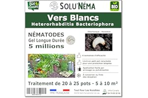 TOUT POUR LES NUISIBLES SOLUNEMA - 5 millions de Nématodes HB Contre Les Vers Blancs, larves d'Hanneton et larves d'Otiorhynques - Formulation Gel Longue Durée pour traiter jusqu'à 25 pots ou de 5 à 10 m² - Traitement bio