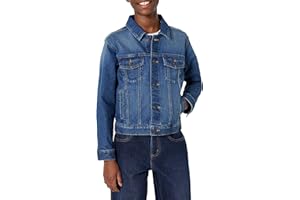 Amazon Essentials Unisex Kids' Medium Stretch Regular-Fit Denim Trucker Jacket for Boys and Girls
