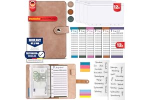 SCHANSLI Budget Planner Deutsch - Budget Binder A6 Geldplaner Mappe Ideal für Geld Sparen und Spar Challenge als Sparbuch mit Folien - Cash Stuffing Set (Pink)
