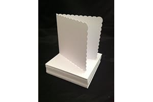 CRAFT UK LIMITED Craft UK 50 White 5" x 5" Scalloped Edge Card Blanks & Envelopes