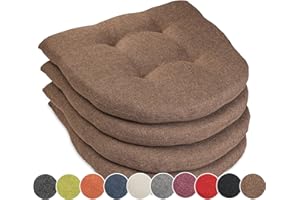 sunnypillow Set da 4 Cuscini Sedie Cucina - 40 x 40 x 5cm - Seduta Per uso Interno ed Esterno - Cuscini Sedia da Giardino Cuscini Coprisedie Cuscino - Marrone