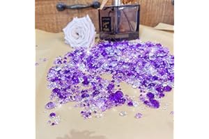 KEUGT 4200 Pcs Colored Rhinestones - Acrylic Diamonds - Dining Table Crystals - Clear Gemstones - Wedding Confetti - For Decorating Wedding Party, Dining Table, Vase Filler (purple mix)