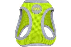 DDOXX Arnés Perro Reflectante Forrado | Muchos Colores | Arnés Perro Pequeño y Arnés Perro Mediano | Arnés para Cachorros | Arnés Gatos | Amarillo, S