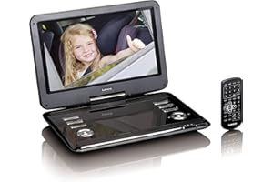 Lenco DVP-1210 Lecteur DVD Portable - Écran HD 12" Format 16:9 - Connexion USB/SD - Batterie Li-ION intégrée (2200 mAh) - Noir