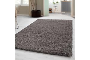 Carpetsale24 Shaggy Hochflor Teppich, 80x150 cm, Taupe, weich, flauschig, modern, einfarbig, Ideal für Flur oder Kinderzimmer, für Wohnzimmer Schlafzimmer Flur