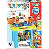 BLOKO – Coffret de 100 BIoko avec Etabli de Construction – Dès 12 Mois – Fabriqué en Europe – Jouet de Construction 1er âge –
