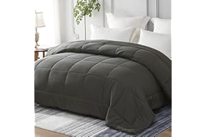 Yebeda Piumino per 4 Stagioni, 200 x 200 cm, Trapunta in Microfibra, Piumone per Letto Matrimoniale, Traspirante e Super Morbido per Tutte le Stagioni, Grigio Scuro