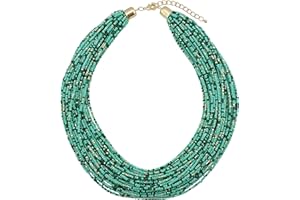 Bocar Multi Layer Chunky Bib Statement Seed Beads Cluster Collar Necklace for Women Gift (NK-10351)