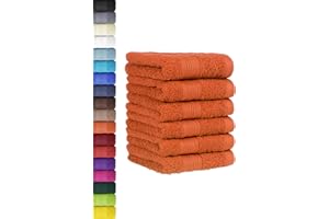 BaSaTex - Zestaw 6 ręczników dla gości - ręczniki z pętelką do zawieszenia z miękkiej bawełny o wymiarach 30 x 50 cm - ręczniki dla gości do czyszczenia rąk, certyfikat Öko-Tex Standard 100 - Terra