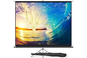 PropVue Projector Screen with Stand 100-120 inch - Indoor and Outdoor Projection Screen for Movie or Office Presentation - Adjustable from 16:9 to 4:3 HD Premium Wrinkle-Free Tripod Screen