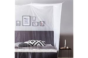 ‎LUMALAND Lumaland Moskitonetz 200x220x210cm für Einzel-, Doppelbett & Outdoor geeignet | Insektenschutz & Fliegengitter besonders verstärkt & robust | Baldachin mit feinmaschigem & langlebigem Material [Weiß]
