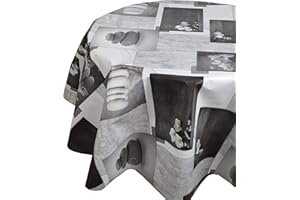 ‎DECOHOMETEXTIL Wachstuchtischdecke Wachstuch Tischdecke Gartentischdecke Rund Oval Steine Pusteblume Rund 80 cm abwaschbare Wachstischdecke