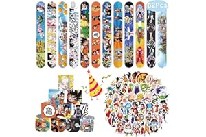 Acuiwer Pulseras de Juguete Slap 12 Piezas Slap Band con 50 Piezas pegatinas Vistoso Pulseras Bofetadas Fiesta Cumpleaños Rellenos de Bolsa para Niños Niñas