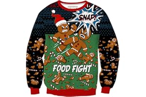 Mainfini Mens Ugly Christmas Sweatshirts Long Sleeve Unisex Funny Graphic Pullover (S-3XL)