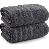 Utopia Towels - Pack of 2 Bath Towels 100 x 150 cm, 100% Cotton (Grey) | 2 large bath towels 100 x 150 cm, ideal for everyday