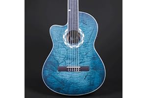 Lindo B-STOCK Left-Handed 960CEQ Picasso Blue Classical Electro-Acoustic Guitar Natural Spruce (MINOR COSMETIC IMPERFECTIONS)