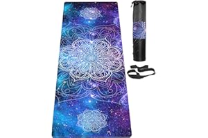 LaiEr Yogamatte, rutschfeste, umweltfreundliche Trainingsmatte mit Tragegurt, dicke Übungs- und Trainingsmatte für Yoga, Pilates und Fitness (183 cm x 61 cm x 6 mm)