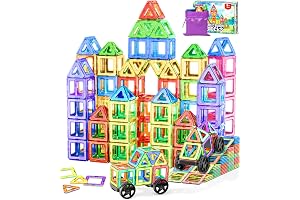 COOLJOYA Magnetische Bausteine, Magnetspiel STEM Magnetbausteine, Montessori Spielzeug ab 3 Jahre, Magnete Spielzeug ab 3 4 5 Jahre Ostern Geschenk für Kinder Jungen Mädchen, 50 Teile Magnetbausteine