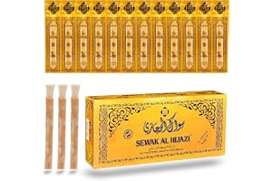 Sewak Al Hijazi 12-pack naturliga miswak-pinnar tandborste för tandblekning, oral hälsa och frisk andedräkt