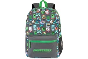 Get Trend Minecraft ryggsäck för pojkar, med dragkedja och justerbar axelrem för skola eller resor, present till pojkar