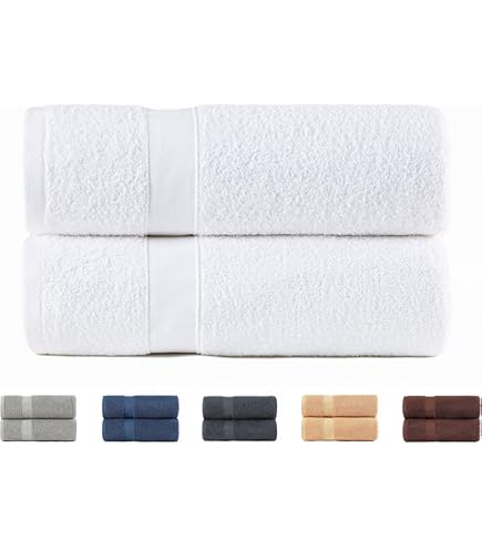 Basics Set Asciugamani Bagno Spugna 100% Cotone Biologico 2 Teli