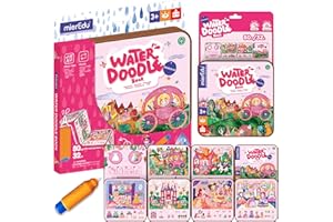 mierEdu Magisches Wassermalbuch Prinzessin – Zaubermalbuch für Kinder ab 3 Jahren mit Wasserstift – Malen mit Wasser ohne Flecken – Märchenhaftes Wasser Spielzeug für unterwegs