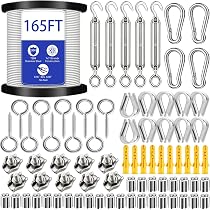 Kit Câble Acier Inoxydable 12m Pour Plantes Grimpantes - 8 Supports Muraux 3mm, Fixation Solide