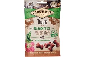 Carnilove Crunchy Snack Duck & Raspberries Récompenses pour Chat 50 g - Paquet de 31 x 1,61 g - Total : 50 g