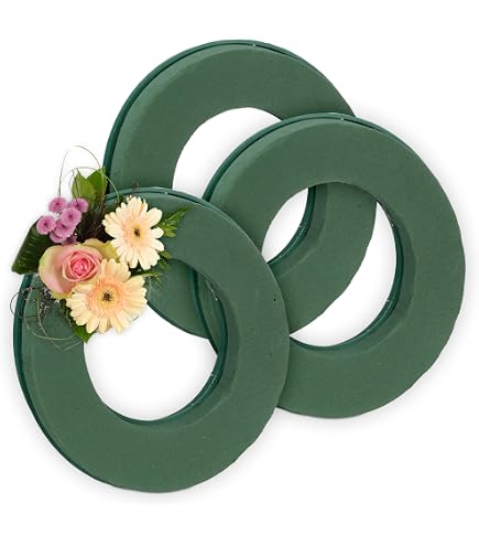 Couronne En Mousse Florale Smithers Oasis Naylorbase - 25 Cm De Diamètre, Profondeur 5 Cm - Pour Compositions Mariage, Funérailles