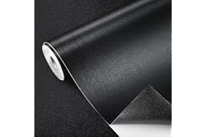 FASOOD Cuir Autocollant Pour Réparation Canapé, 43x300cm - Papier Peint Auto-Adhésif en Cuir PU Patch de Réparation Kit Premiers Soins pour Canapé de Siège de Voiture Meubles Vestes Sac À Main (Noir)