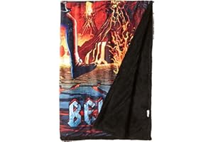 Liquid Blue - Bandana - Acdc Hells Bells Rock Eruption Warmfleece Throw Blanket mens 50" x 60"