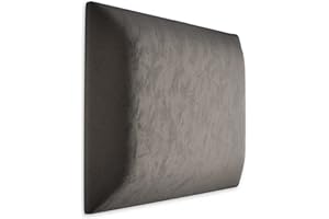 Muralo Samt Wandkissen Stoff Polsterpaneel Schlafzimmer Wohnzimmer Bett Wandpolster Bettkopfteil Lendekissen Modern Luxus Gepolstert Polster Paneel (Graphit, 50 cm x 50 cm)