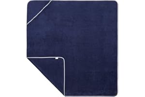 ‎SOWEL Sowel® Kapuzenhandtuch, 100% Bio-Baumwolle, Badetuch mit Kapuze für Erwachsene, Kinder und Babys, Größe 140x140 cm, Navy/Grau