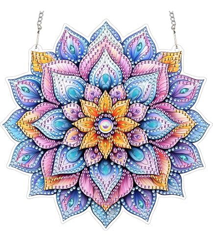 Herbstliches Diamond Painting Fensterbild Set – Bunte Acryl-Girlande Zum Aufhängen, DIY Deko Für Fenster, Tür Oder Wand (inkl. Bohrer-Set)