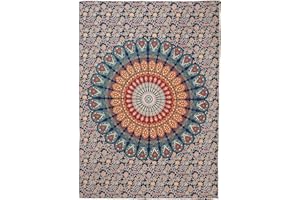 Popular Handicrafts – Tapisserie murale style hippie mandala bohémien, décoration murale psychédélique, dortoir, plage, jeté de lit, tapisserie murale indienne