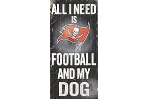 Fan Creations NFL Football and Dog Wood Sign