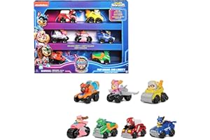 Paw Patrol - Pat Patrouille - La Super Patrouille Le Film - COFFRET 7 RACERS PUP SQUAD - Jouet Pat Patrouille - Voiture Figurine À Collectionner - Pat Patrouille Jouet Enfant 3 Ans et +