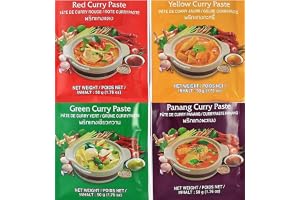 yoaxia ® Märke: 4-pack – [4 x 50 g] Curry pasta vardera 1 x 50 g röd, gul, grön, Panang