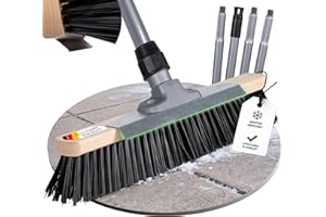 ‎ORGAFLIX ORGAFLIX Straßenbesen mit Stiel 40cm, Winterbesen mit Schabekante und Elastonborsten für hartnäckigen Schmutz, EIS, Schnee, Kehrbesen für Außenbereiche, robust und langlebig, Made in Germany und Italy