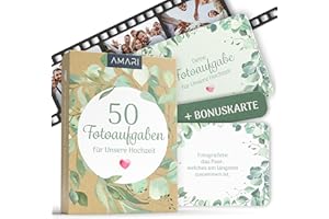 ‎AMARI AMARI ® Fotospiel Hochzeit - 50 Fotoaufgaben für Hochzeitsgäste - Hochzeitsspiele für Gäste - Hochzeit Hochzeitsspiel Ideen Spiel Hochzeits Fotobox
