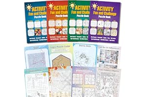 Elfew 4 Pack Adults Activity Book, Brain Teaser Puzzle Books for Adults, Memory Games for Seniors, Large Print Books, Dementia Activities for Adults, Stocking Fillers for Adults