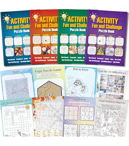 2 Libri A6 Da Viaggio 3 In 1: Sudoku, Word Search E Cruciverba – Oltre 116 Puzzle Per Libro – Con Elastico